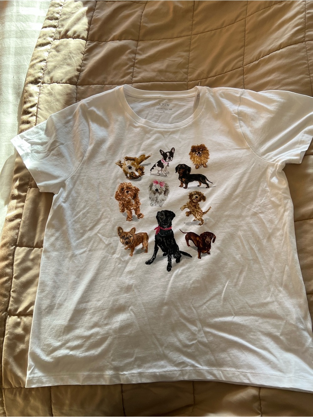 J. Crew Factory size L Graphic Dog Tee, short sleeve white. 💯 cotton.